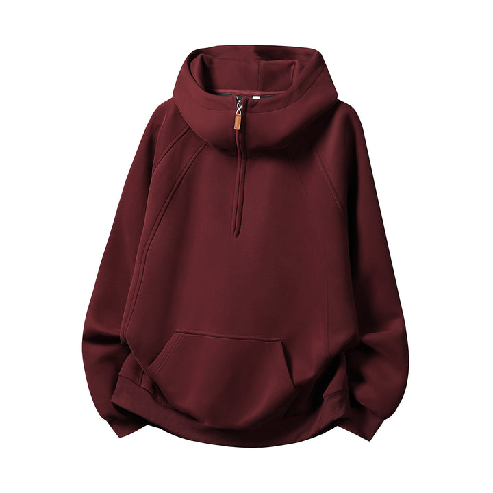 Unisex-Kapuzenpullover mit Reißverschluss und Stehkragen