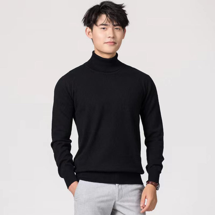 Herren-Wollpullover, Rollkragen, pflegeleicht