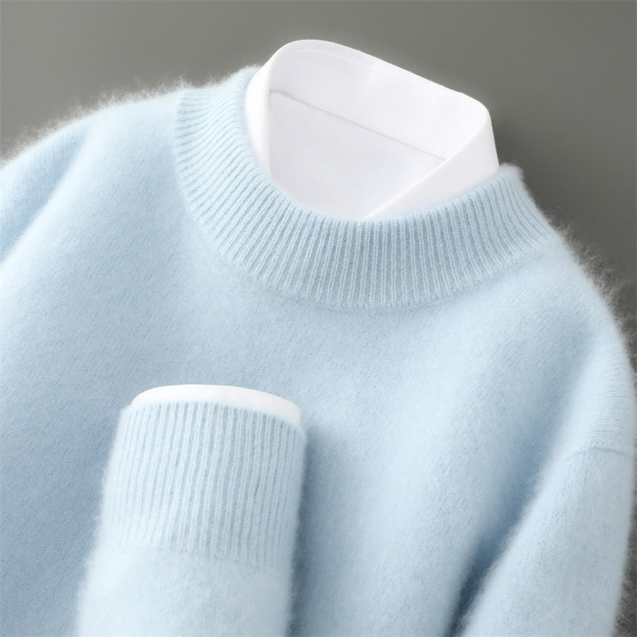 Herren-Wollpullover mit Stehkragen