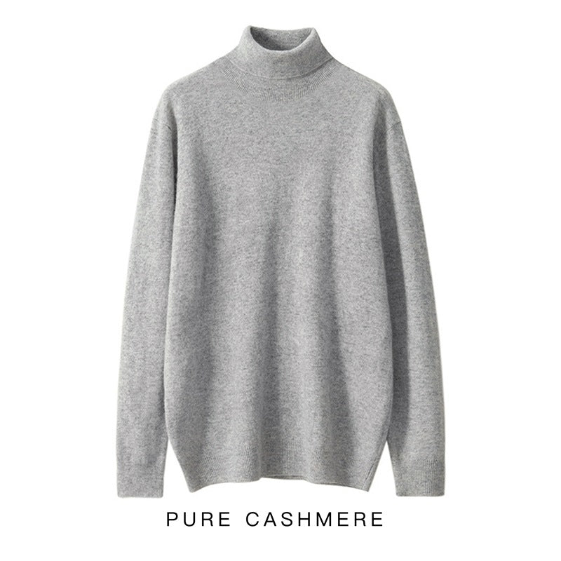 Herren-Rollkragenpullover aus reiner Wolle, Strick