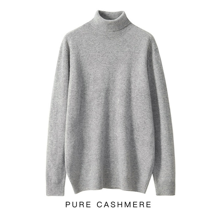Herren-Rollkragenpullover aus reiner Wolle, Strick