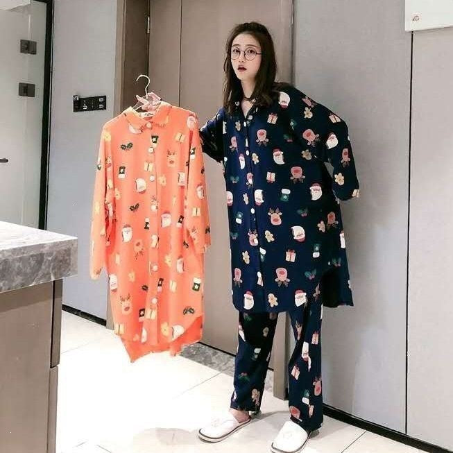 Warmes Pyjama-Set, Gefüttert, Große Größen