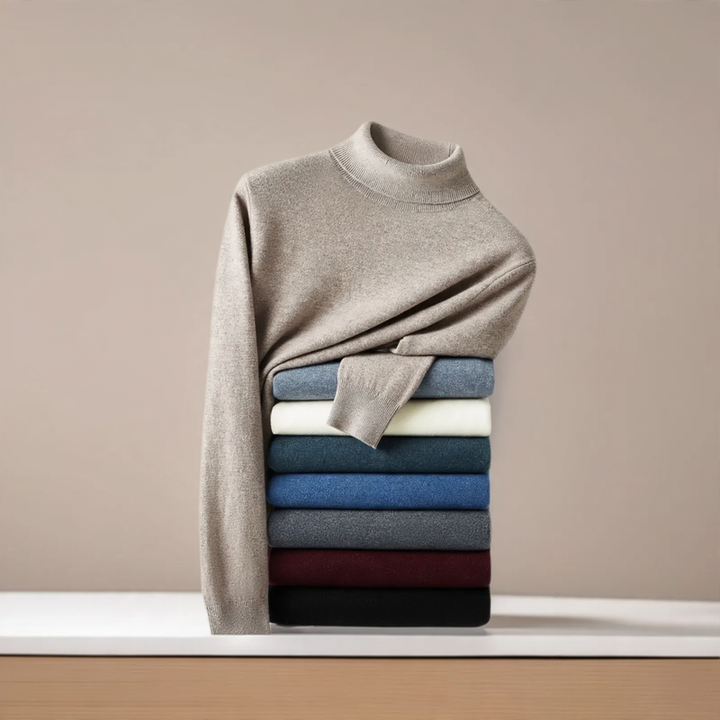 Herren-Rollkragenpullover aus 100% Schurwolle