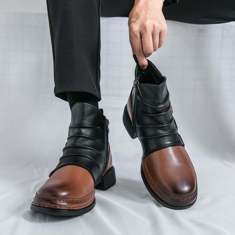 Herren-Stiefeletten im Cowboy-Stil, Kunstleder, elegant
