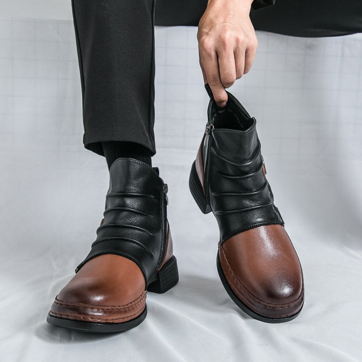 Herren-Stiefeletten im Cowboy-Stil, Kunstleder, elegant