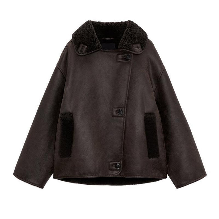 Vintage-Wendejacke mit Lammfleece-Optik