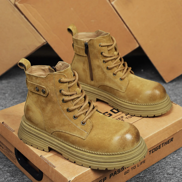Robuste Herren-Lederstiefel im Vintage-Stil