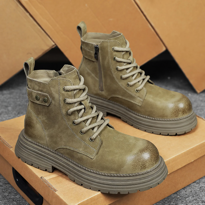 Robuste Herren-Lederstiefel im Vintage-Stil