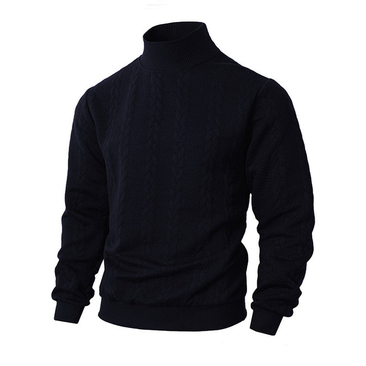 Herren-Strickpullover mit Stehkragen, atmungsaktiv