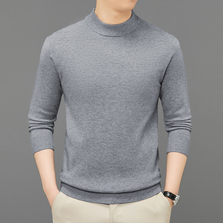 Herren-Strickpullover, Stehkragen, atmungsaktiv
