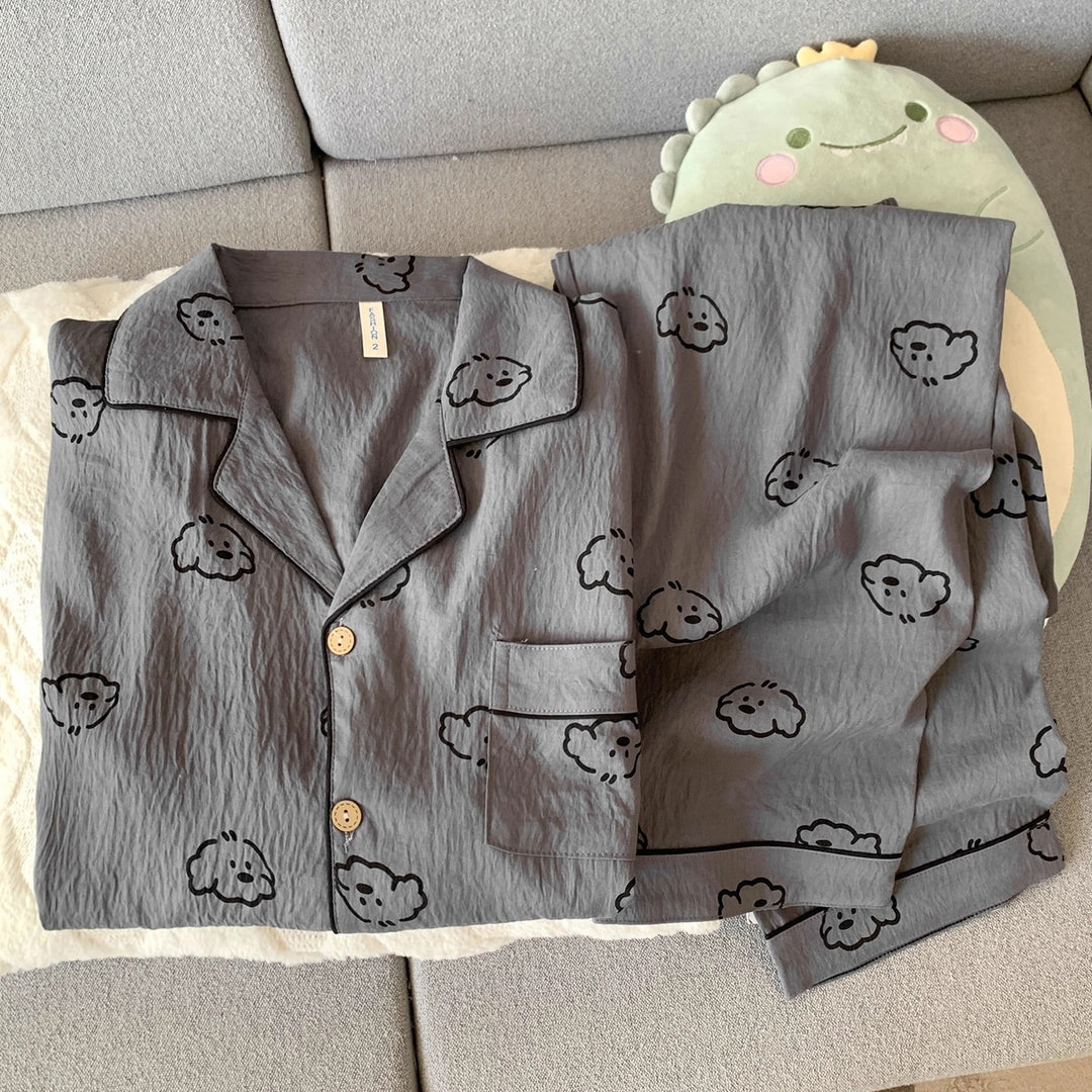 Herren-Pyjama-Set aus Baumwollmusselin, atmungsaktiv