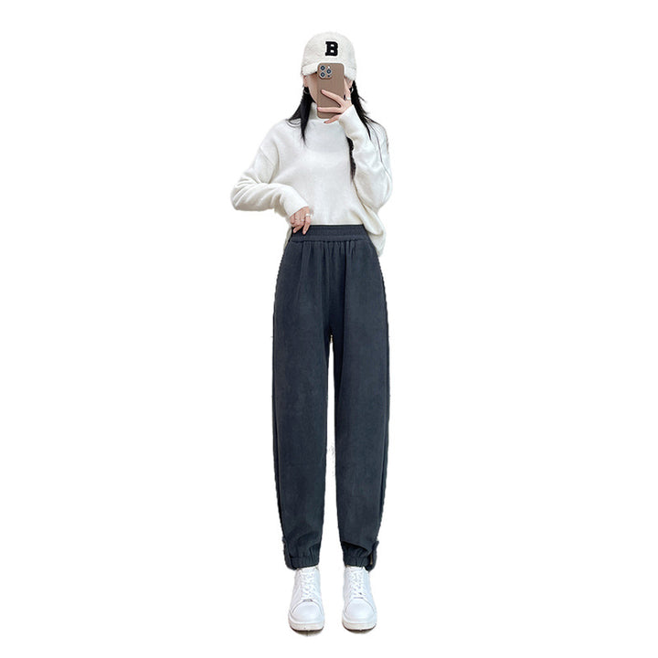 Damen-Freizeithose aus Chenille mit Bündchen
