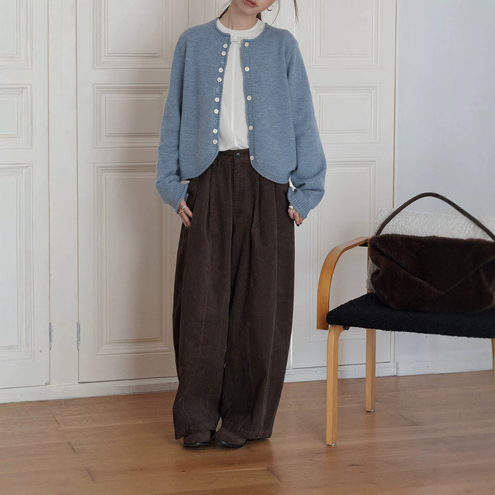 Retro-Cordhose, locker geschnitten, Damen