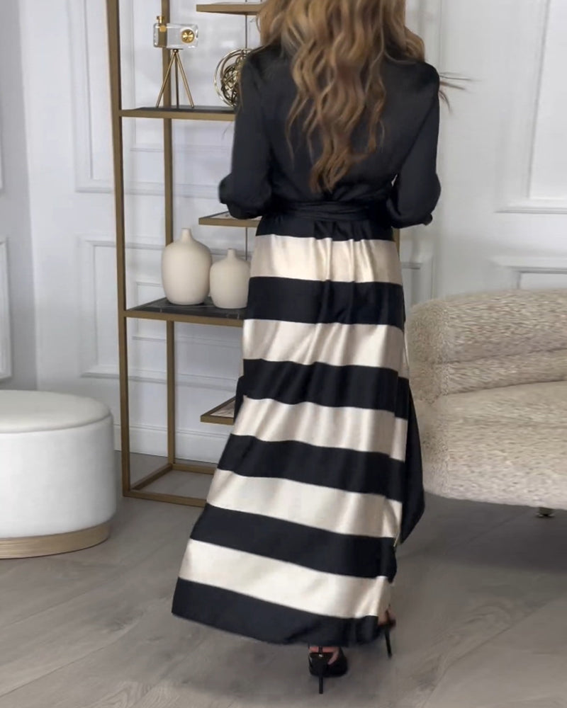 Drune | Kleid mit Streifenmuster und Reversriemen