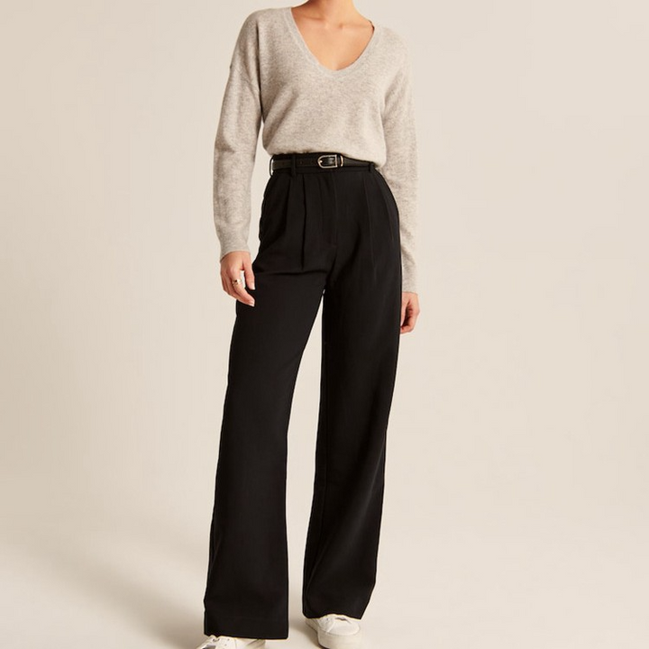 Drune | Casual Hose mit Hoher Taille und Weitem Bein für Damen