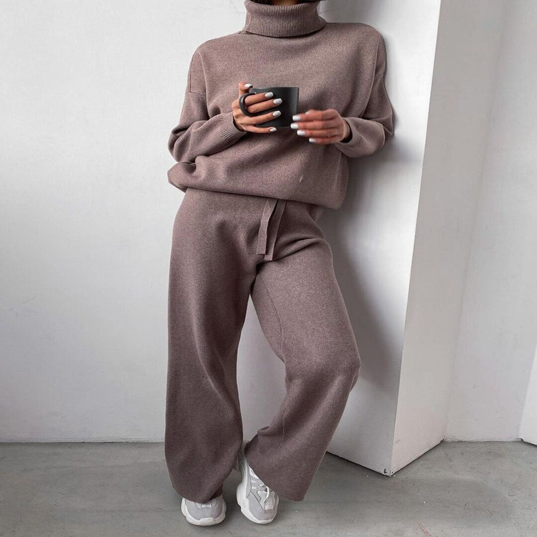 Drune | Warmes Rollkragenpullover-Set für Frauen