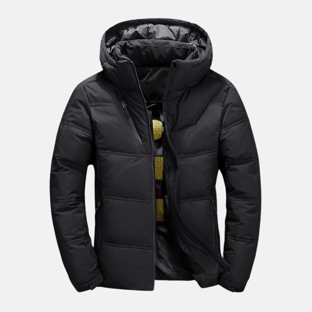Drune | Pufferjacke Ge Quiltetes Design mit Kapuze Verstellbare Ärmel mit Reißverschlusstaschen