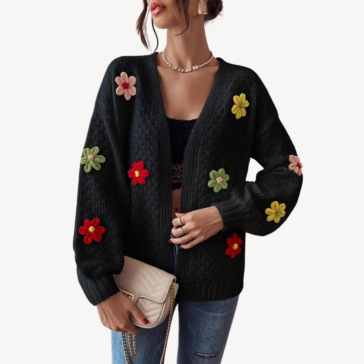 Drune | Floral Bestickter Cardigan für Damen