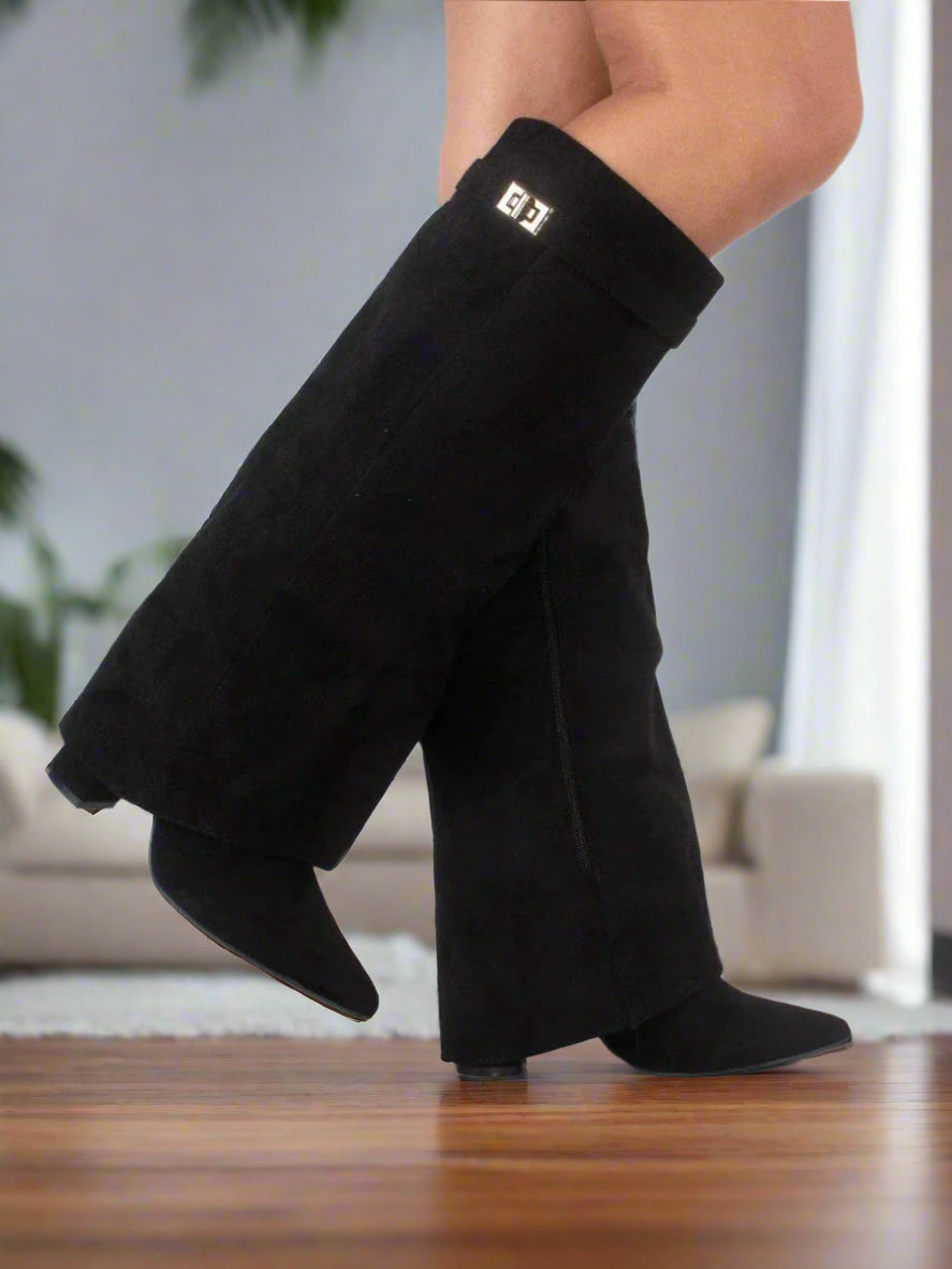 Drune | Hohe Stiefel Für Damen Mit Verstecktem Absatz Und Modernem Design