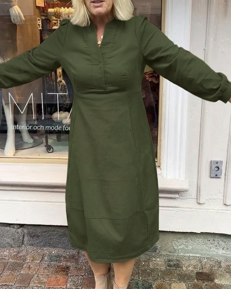 Drune | Retro Kleid mit Langen Ärmeln