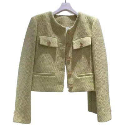 Drune | Damen Tweedjacke mit Rundhalsausschnitt
