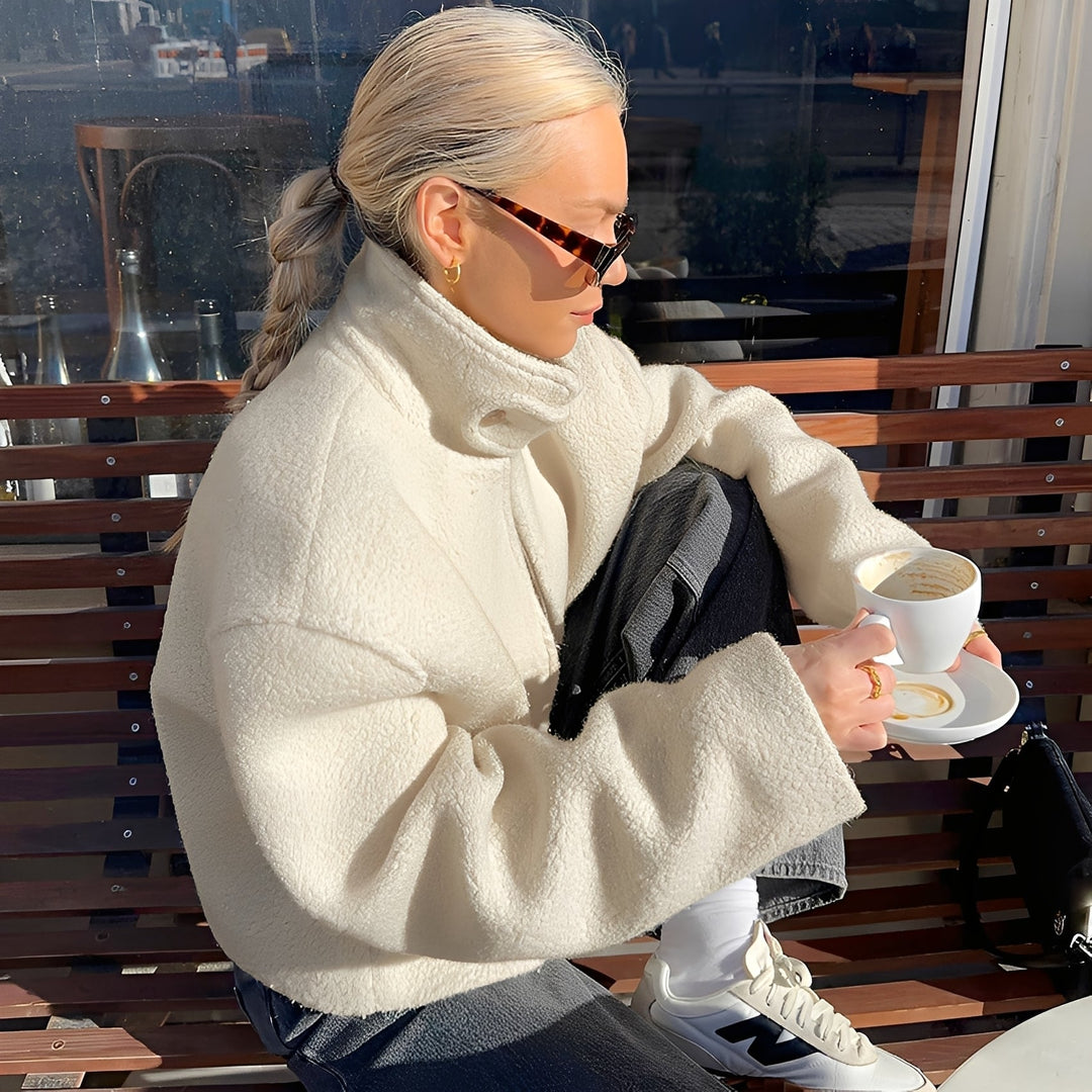 Drune | Modischer, lässiger Oversize-Fleece-Mantel für Frauen