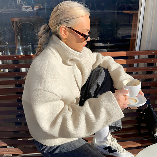 Drune | Modischer, lässiger Oversize-Fleece-Mantel für Frauen
