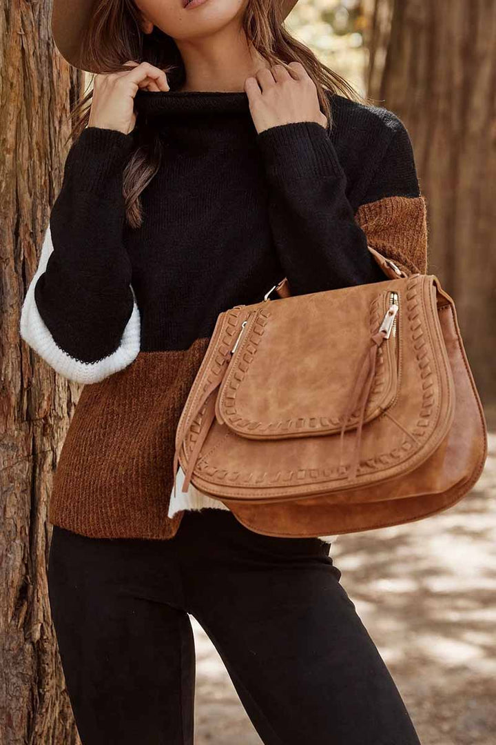 Drune | Warmer Pullover mit trendigem Blockfarbenmuster für Frauen