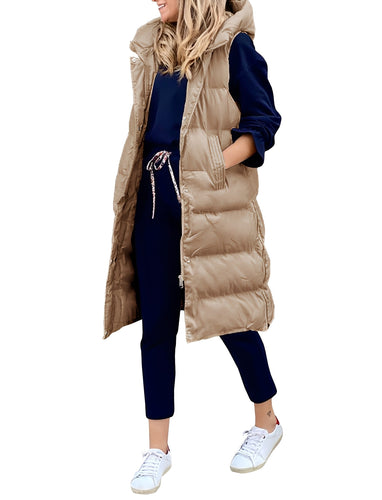 Drune | Stylischer, Ärmelloser, Langer Weste-Mantel für Damen