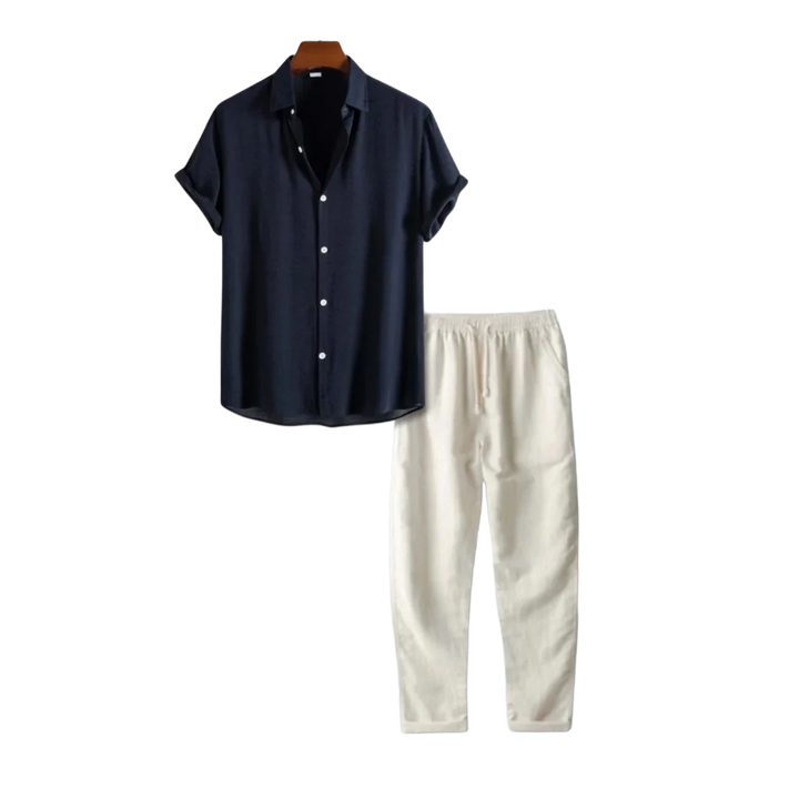 Drune Linen Outfit Set - Lässige - Florenz bei Nacht