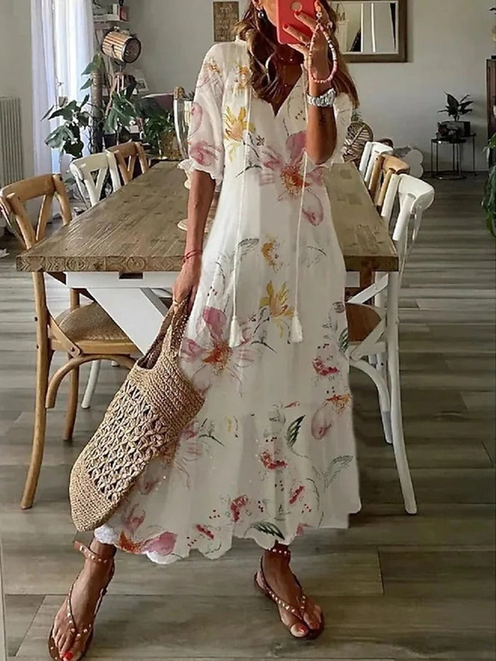Drune | Sommer Midi Kleid mit Licht Design