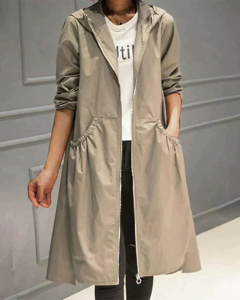 Drune | Regenjacke mit Reißverschluss Kapuze