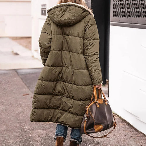 Drune | Gepolsterte warme Parka mit Futterkapuze für Damen