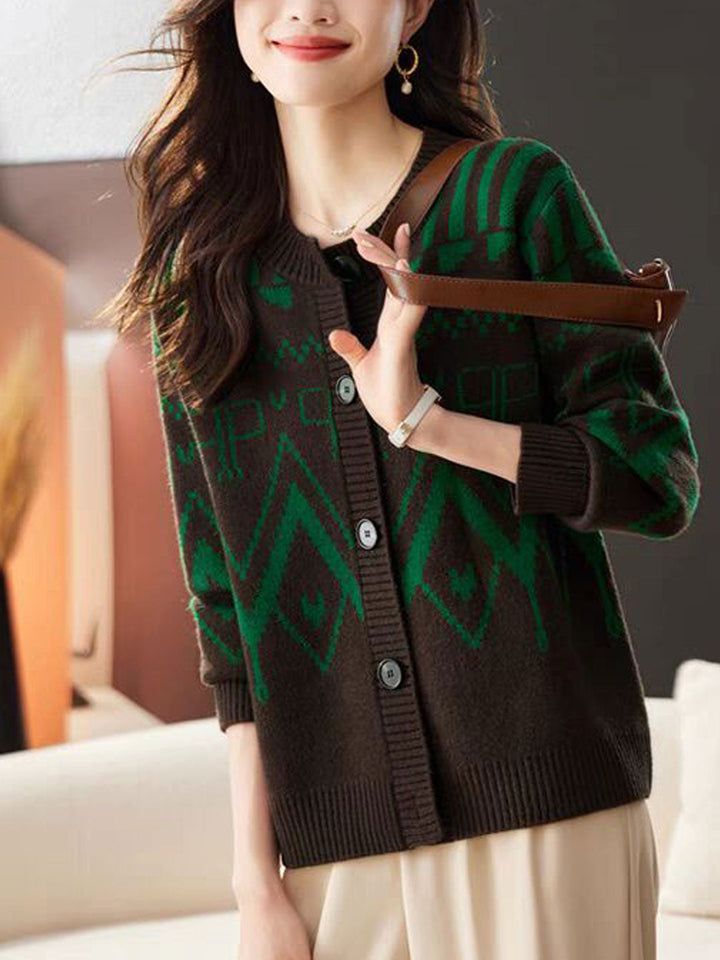 Drune | Freizeitstrickjacke mit Rundhalsausschnitt