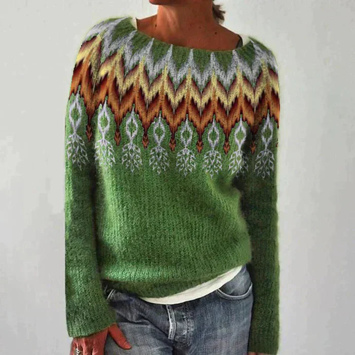 Drune | Pullover - Frauen Bunter Fair Isle Strickpullover