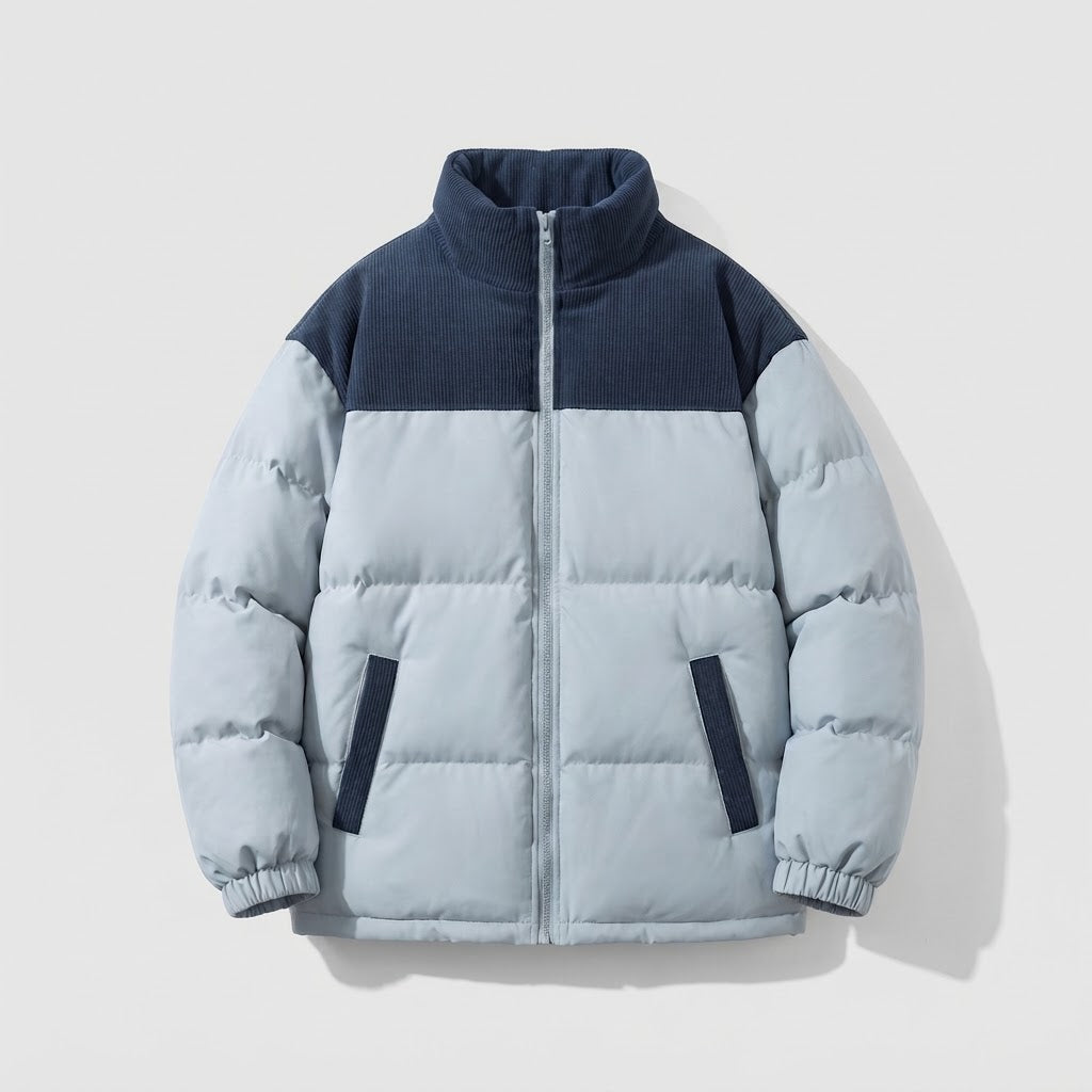 Damen Modische Daunenjacke mit hohem Kragen Drune