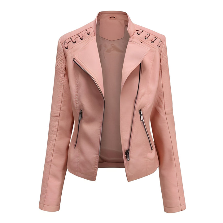Drune | Stilvolle, slim kurze Lederjacke für Damen