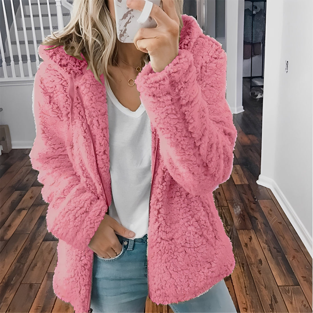 Drune | Lässige Teddy-Fleece-Hoodie-Jacke für Frauen