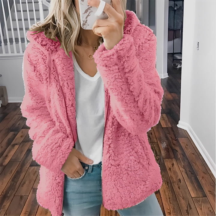 Drune | Lässige Teddy-Fleece-Hoodie-Jacke für Frauen