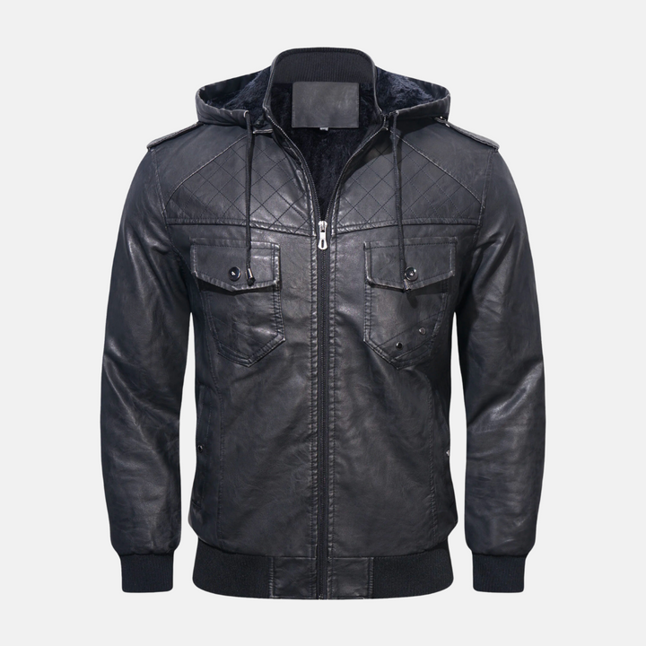 Drune | Hooded Lederjacke