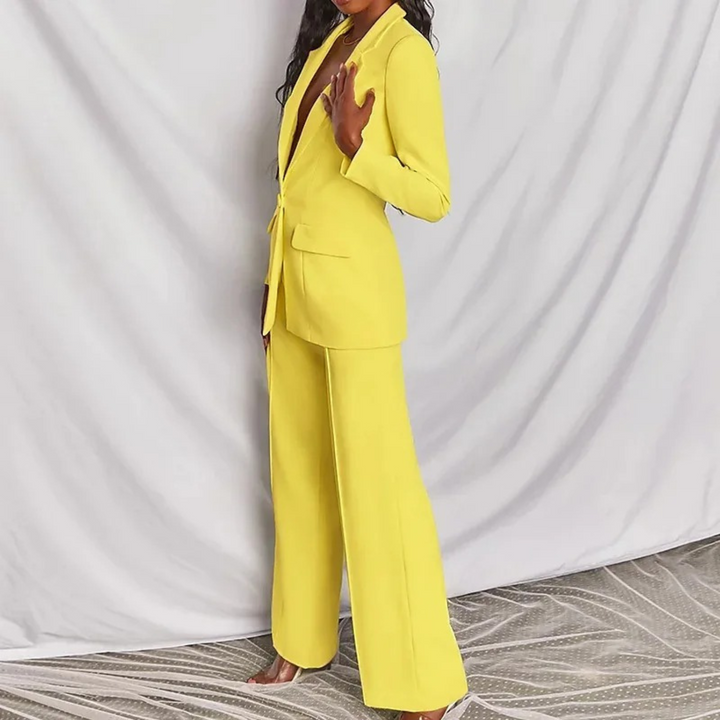 Drune | langärmeliges blazer-hosen-set für frauen