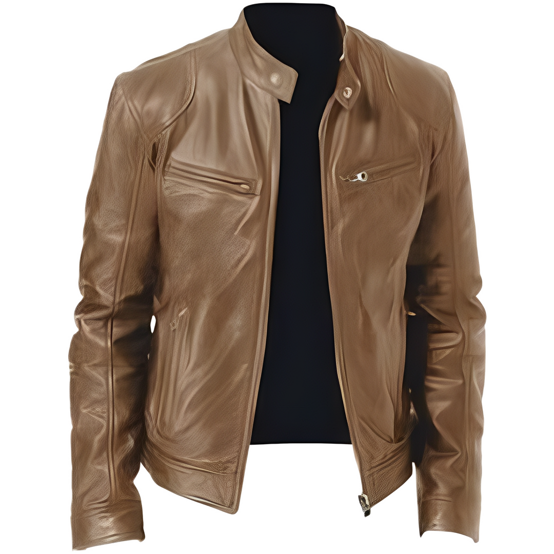 Drune | Lässige, figurbetonte Lederjacke für Männer