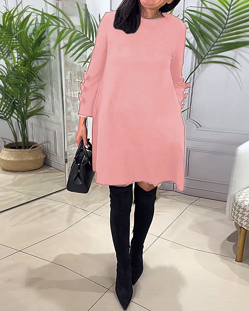 Drune | Knielanges Kleid mit Langen Ärmeln