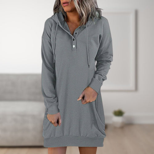 Drune Kapuzenkleid | Trendy Kapuzen pullover für Damen