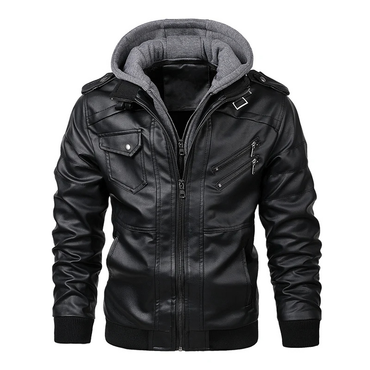 Drune | Lederjacke Herren Mit Reißverschluss, Klassische Jacke Aus Echtleder