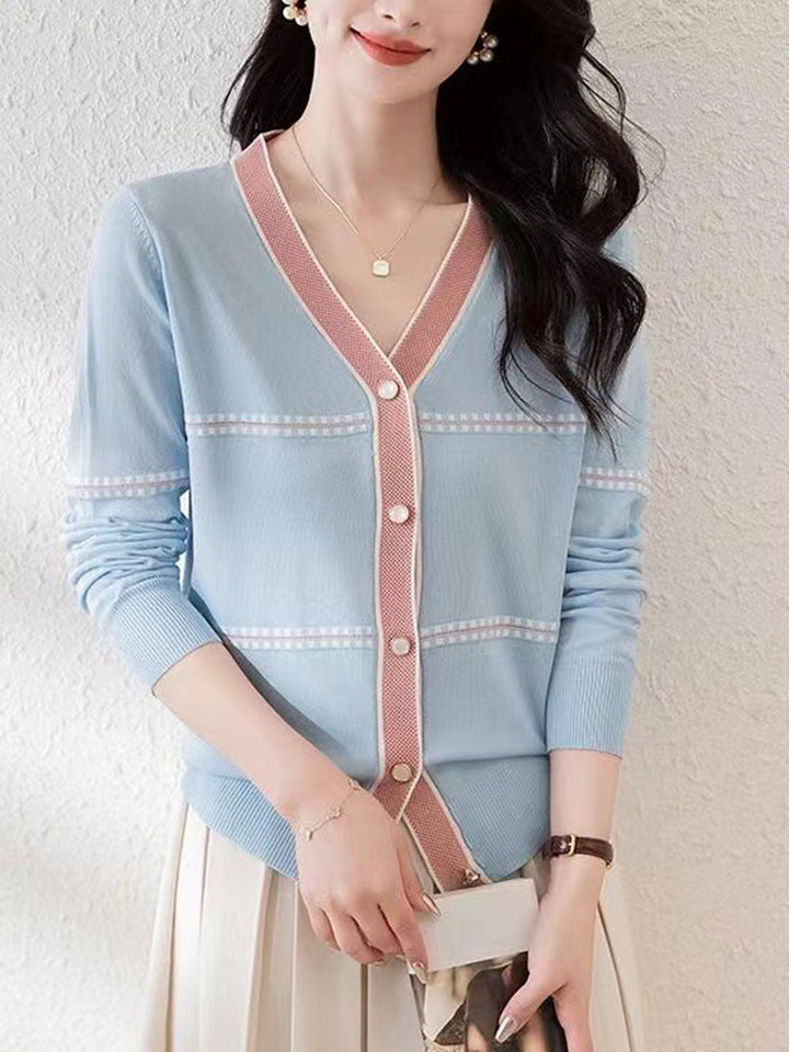 Drune | Freizeit-Strickjacke mit V-Ausschnitt