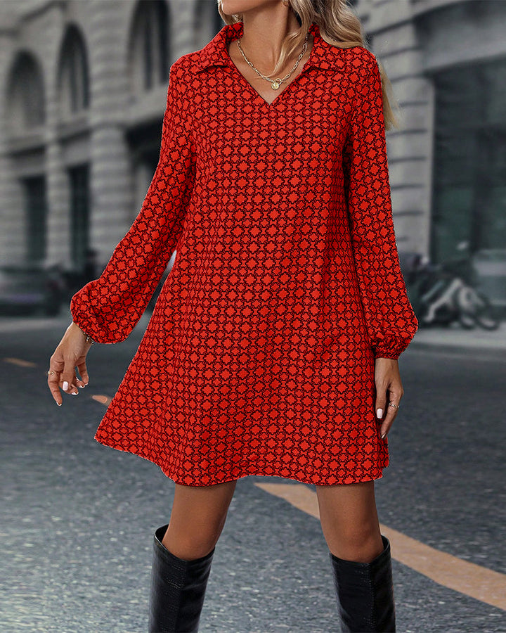 Drune | Bedrucktes Kleid mit Revers