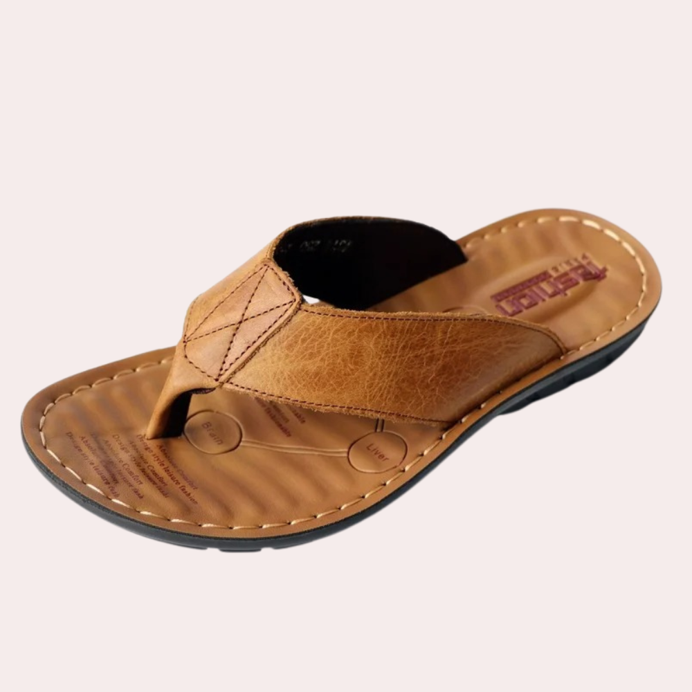 Herren Bequeme Leder Slipper Sommer Stil
