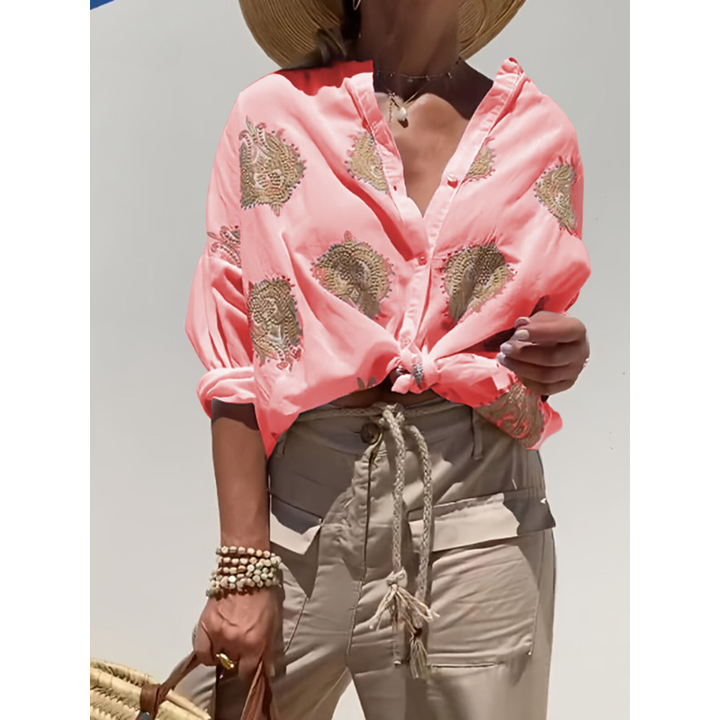 Drune | Bluse mit goldenen Details - Elegant & bequem