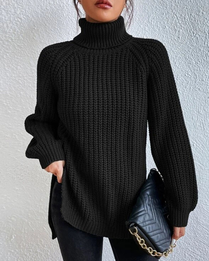 Drune | Pullover - Damen Herbst Strick Rollkragen mit lockerer Passform